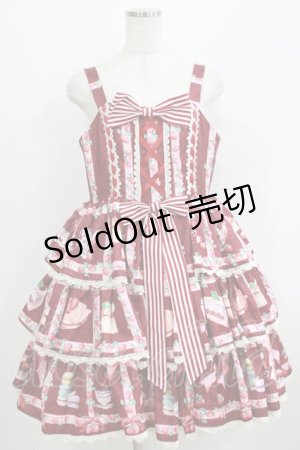 画像: Infanta（海外ロリータブランド） / ストロベリーケーキジャンパースカート XL レッド H-25-06-12-1032-LO-OP-NS-ZH