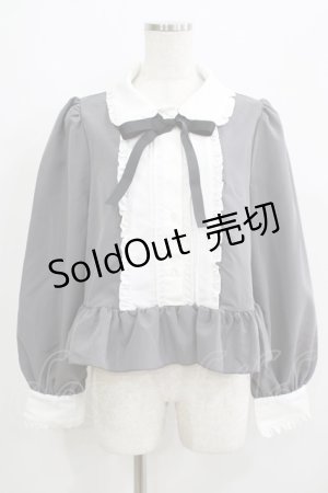 画像: Cherirulu Chocola / MYリボンマルエリブラウス LL グレー H-25-06-12-1039-GO-BL-NS-ZH