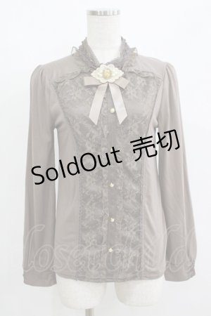 画像: axes femme / リボンブローチ付きトップス M ベージュ H-25-06-12-1040-AX-TO-NS-ZH