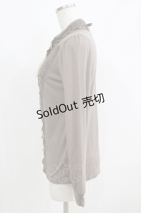 画像2: axes femme / リボンブローチ付きトップス M ベージュ H-25-06-12-1040-AX-TO-NS-ZH (2)