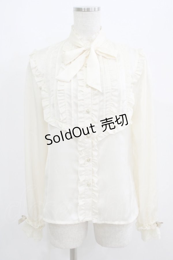 画像1: axes femme / プチローズリボンブラウス M 生成り H-25-06-12-1041-AX-BL-NS-ZH (1)