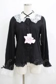 画像1: FLC / レースシャツブラウス(星名桜子) LL ブラック H-25-06-12-1045-LO-BL-NS-ZH (1)