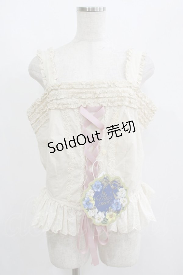 画像1: Miss Point（海外ロリータブランド） / 森林円舞曲 編み上げキャミソール XXL 生成り H-25-06-12-1048-EL-TO-NS-ZH (1)