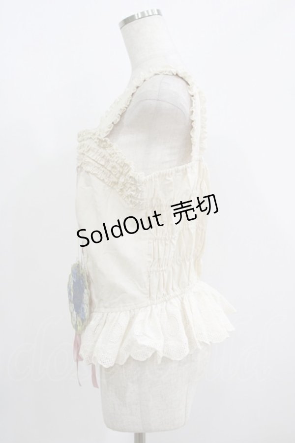 画像2: Miss Point（海外ロリータブランド） / 森林円舞曲 編み上げキャミソール XXL 生成り H-25-06-12-1048-EL-TO-NS-ZH (2)
