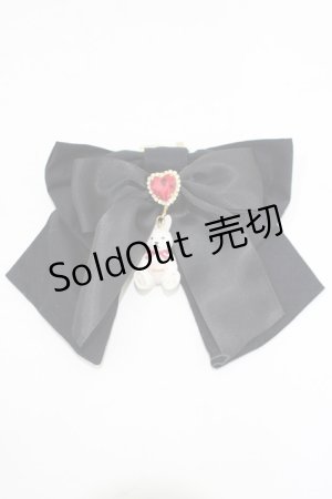 画像: Amavel / Fluffy Jewels Bunnyリボンブローチ  ブラック H-25-06-12-1052-CA-AC-NS-ZH