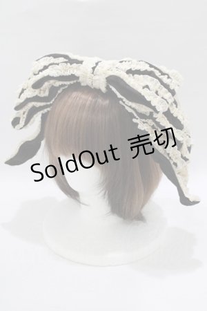 画像: Hoshibako Works / お人形風シャンティクリームリボンカチューシャ  ブラック H-25-06-12-1070-LO-AC-NS-ZH