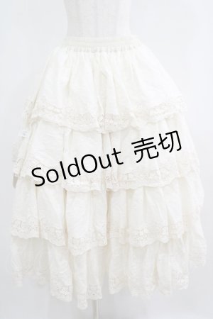 画像: Miss Point（海外ロリータブランド） / 森林円舞曲四段レース スカート L 生成り H-25-06-12-1022-EL-SK-NS-ZH