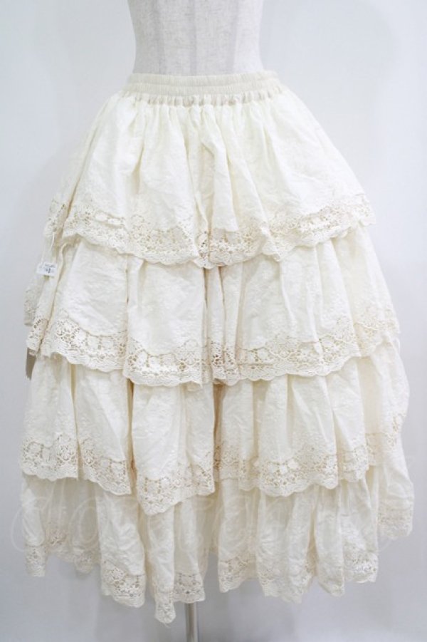 画像1: Miss Point（海外ロリータブランド） / 森林円舞曲四段レース スカート L 生成り H-25-06-12-1022-EL-SK-NS-ZH (1)