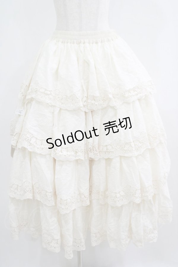 画像1: Miss Point（海外ロリータブランド） / 森林円舞曲四段レース スカート L 生成り H-25-06-12-1022-EL-SK-NS-ZH (1)