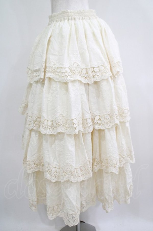 画像2: Miss Point（海外ロリータブランド） / 森林円舞曲四段レース スカート L 生成り H-25-06-12-1022-EL-SK-NS-ZH (2)