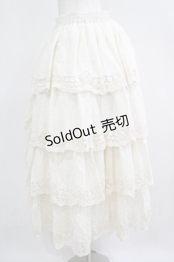 画像2: Miss Point（海外ロリータブランド） / 森林円舞曲四段レース スカート L 生成り H-25-06-12-1022-EL-SK-NS-ZH (2)