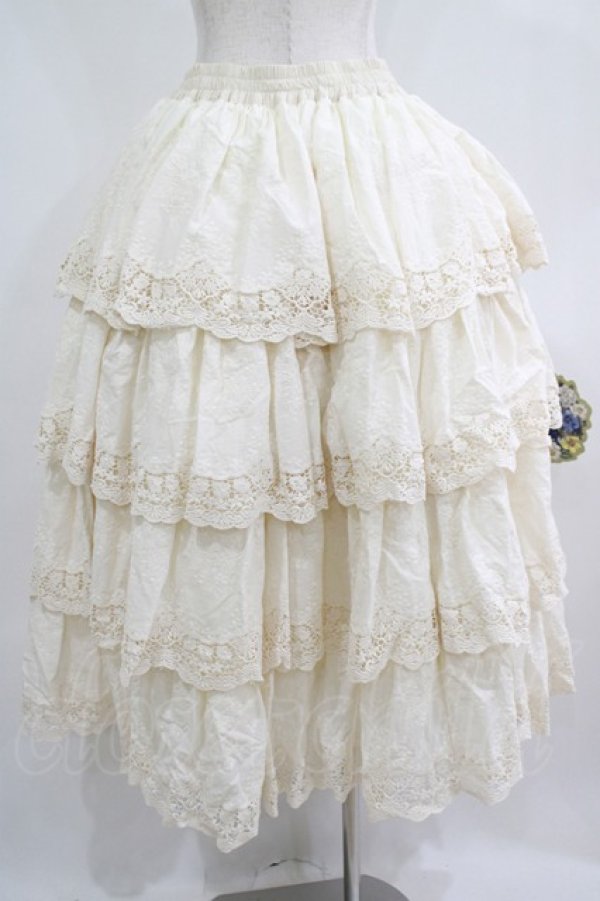 画像3: Miss Point（海外ロリータブランド） / 森林円舞曲四段レース スカート L 生成り H-25-06-12-1022-EL-SK-NS-ZH (3)