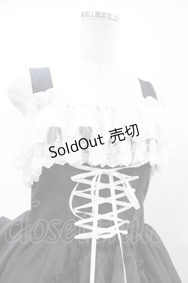 画像4: ATELIER PIERROT / Bustle Corsetジャンパースカート【Plus size】 2 ブラック×ホワイト H-25-06-12-013-EL-OP-KB-ZH (4)