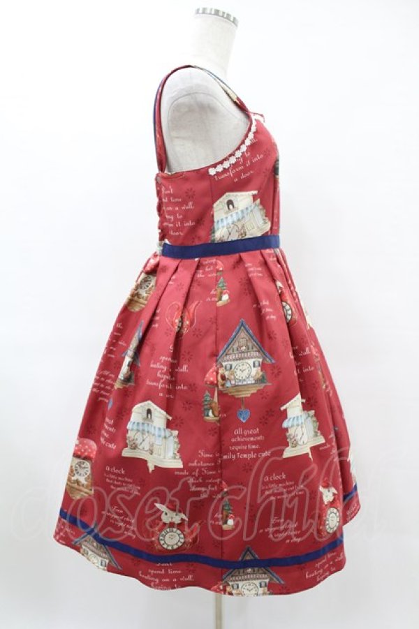 HYSTERIC MINI ノースリーブワンピース レッド Emily Temple cute / Tick Tock Clockノースリーブワンピース