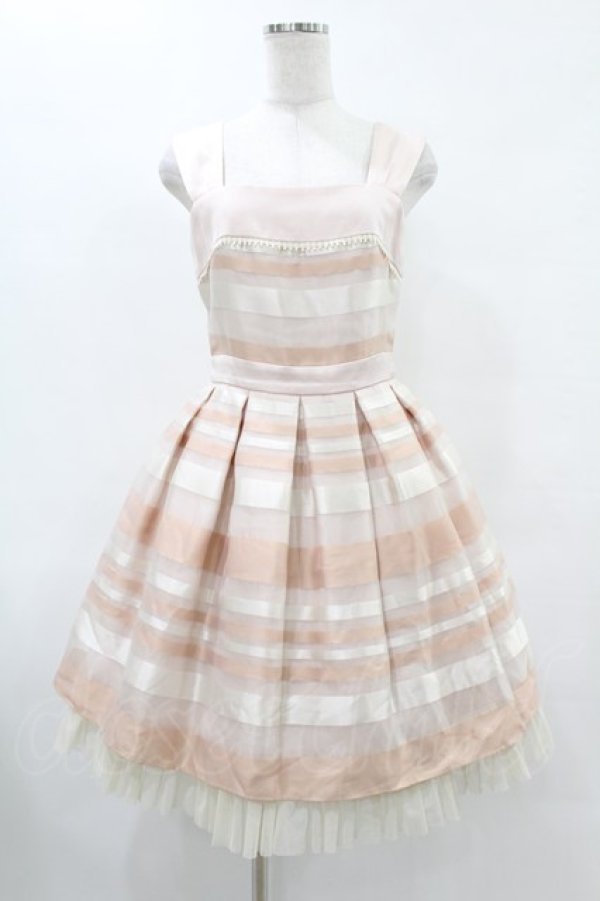 画像1: abilletage / マルチボーダージャンパースカート  ピンク H-25-09-30-014-GO-OP-KB-ZH (1)