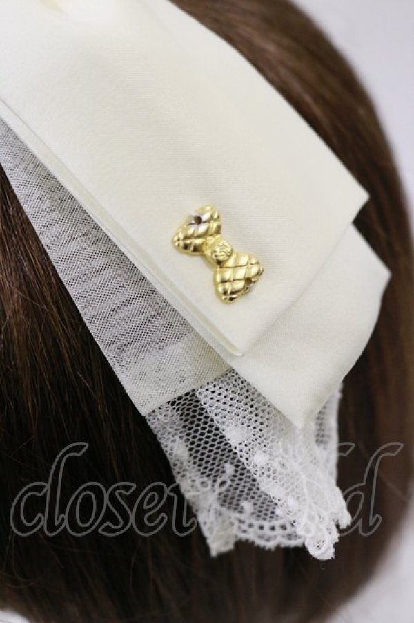 画像2: Angelic Pretty / キルトリボンチャームカチューシャ  アイボリー H-25-06-13-038-AP-AC-NS-ZH (2)