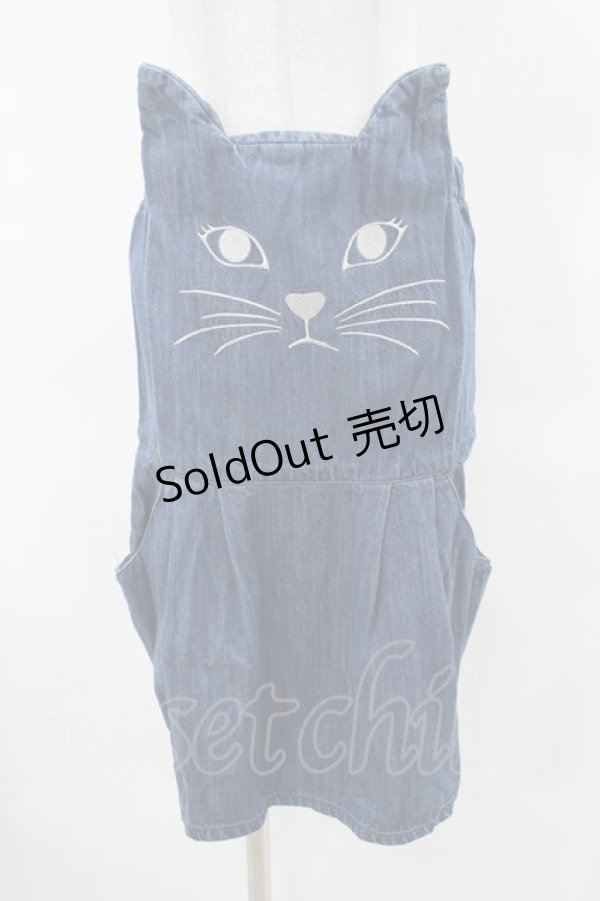 画像1: Candy Stripper / CAT DENIM SALOPETTE SKIRT 1(S) ブルー H-25-06-13-1040-PU-OP-KB-ZH (1)