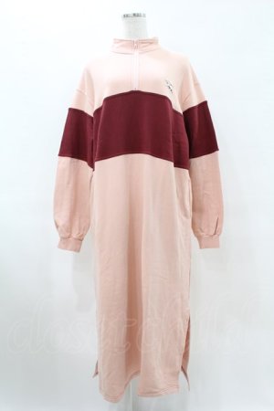 画像: Candy Stripper / BRAVE DINOSAUR SWEATワンピース 2(M) PINK×BORDEAUX H-25-06-13-1042-PU-OP-KB-ZH
