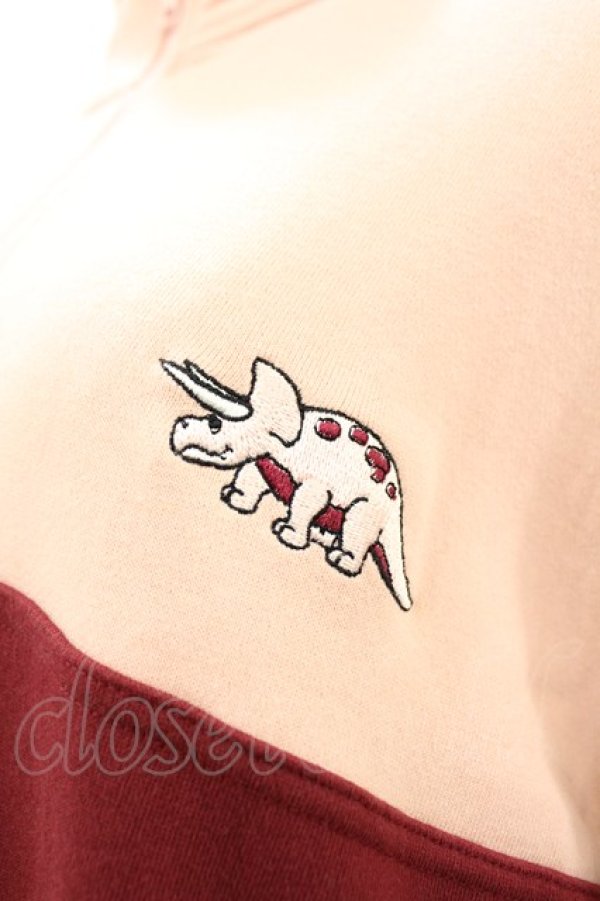 画像3: Candy Stripper / BRAVE DINOSAUR SWEATワンピース 2(M) PINK×BORDEAUX H-25-06-13-1042-PU-OP-KB-ZH (3)
