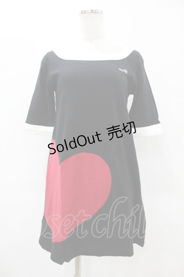 画像1: MILK / Big Heartドレス  ブラック H-25-06-13-1050-ML-OP-KB-ZH (1)
