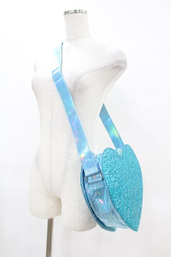 画像2: MILK / グリッターハートショルダー  サックス H-25-06-13-1012-ML-BG-KB-ZH (2)