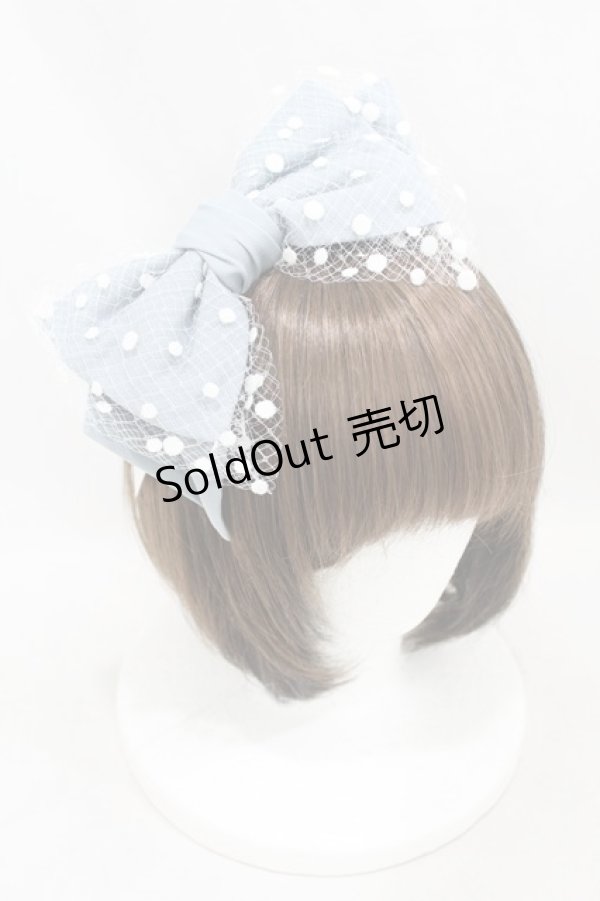 画像1: Melody BasKet / Dollyリボンカチューシャ  サックス H-25-06-13-1002-LO-AC-KB-ZH (1)