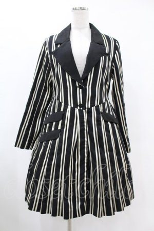 画像: Candy Stripper / OLYMPIAN STRIPE PLEATS ONE-PIECE 1(S) BLACK×OFF WHITE H-25-06-13-1028-PU-OP-KB-ZT0615H