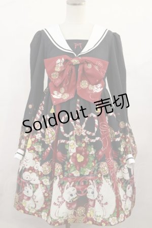 画像: Royal Princess Alice / お狐様ワンピース/絢爛白狐(たまコラボレーション) Free ブラック H-25-06-13-008-LO-OP-NS-ZH