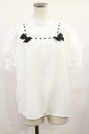 画像: Secret Honey / ヨークフリルハートレースブラウス Free オフ H-25-06-13-024-CA-BL-NS-ZH