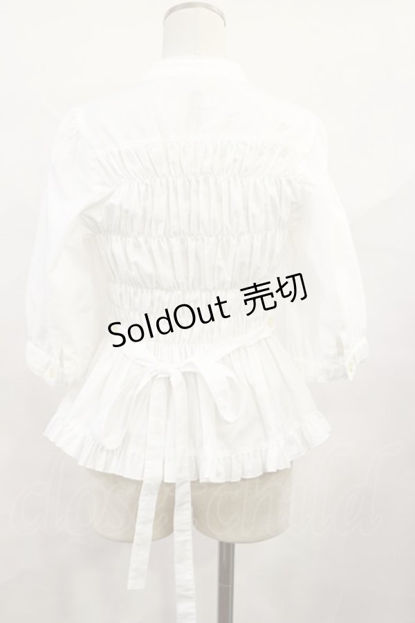 画像3: metamorphose / スタンドカラーシャーリングブラウス サイズ1（通常サイズ） ホワイト H-25-06-13-025-ME-BL-NS-ZH (3)