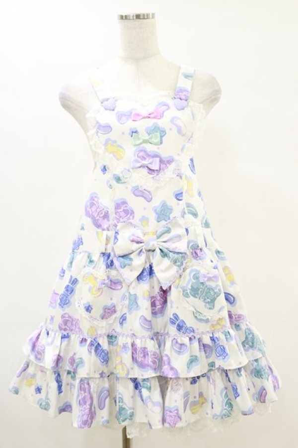 画像1: Angelic Pretty / Jelly Candy Toysハートサロペット Free シロ H-25-06-14-1064-AP-OP-NS-ZH (1)