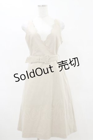 画像: an another angelus / ベルト付きスカラップジャンスカ Free BEIGE H-25-06-14-1076-CA-OP-NS-ZH