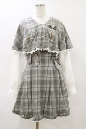 画像: PuppetBombs / 探偵チェックワンピースセット L グレー H-25-06-14-1077-LO-OP-NS-ZH
