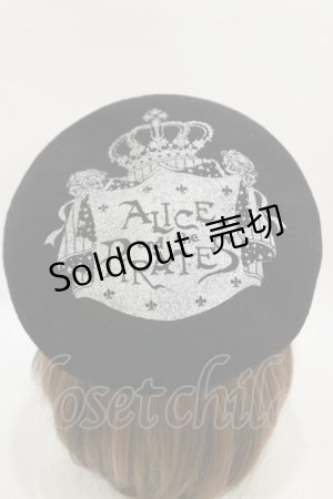 画像: ALICE and the PIRATES / A/Pクラウンプリントベレー帽  ブラック/シルバー H-25-06-14-1035-PA-AC-NS-ZH