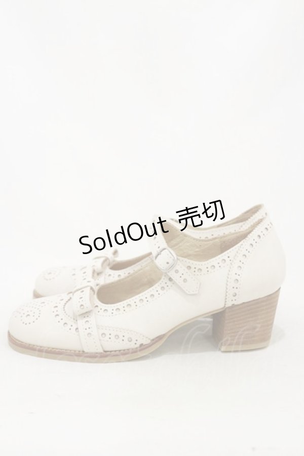 画像2: Jane Marple / トゥリボンのメリージェーンシューズ S オフホワイト H-25-06-15-004-JM-SH-KB-ZH (2)