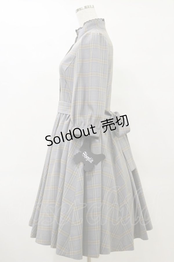 画像3: Sheglit / "Candice"チェックワンピース M ネイビー H-25-09-30-011-EL-OP-KB-ZH (3)