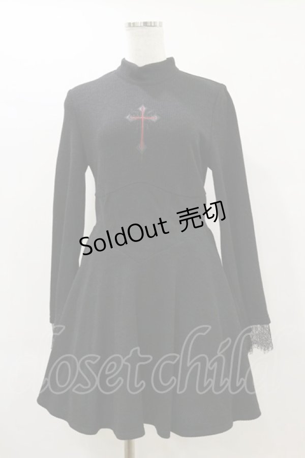 画像1: PUNK RAVE / Demonika Long Sleeve Dress M-L ブラック H-25-10-20-003-PU-OP-KB-ZH (1)