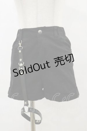 画像: REFLEM / ガーター付ショートパンツ  ブラック H-25-06-15-062-PU-PA-KB-ZH