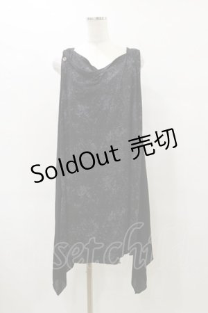 画像: ALGONQUINS / プリント切替ジレトップス  黒 H-25-06-15-066-AL-TO-KB-ZH