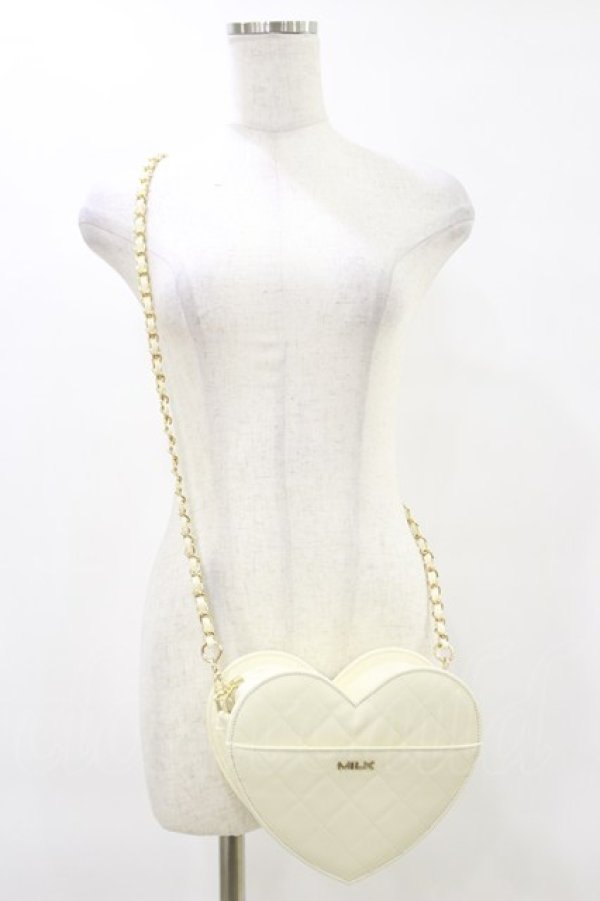 画像1: MILK / ハートキルトBAG  オフ H-25-06-15-008-ML-BG-KB-ZH (1)