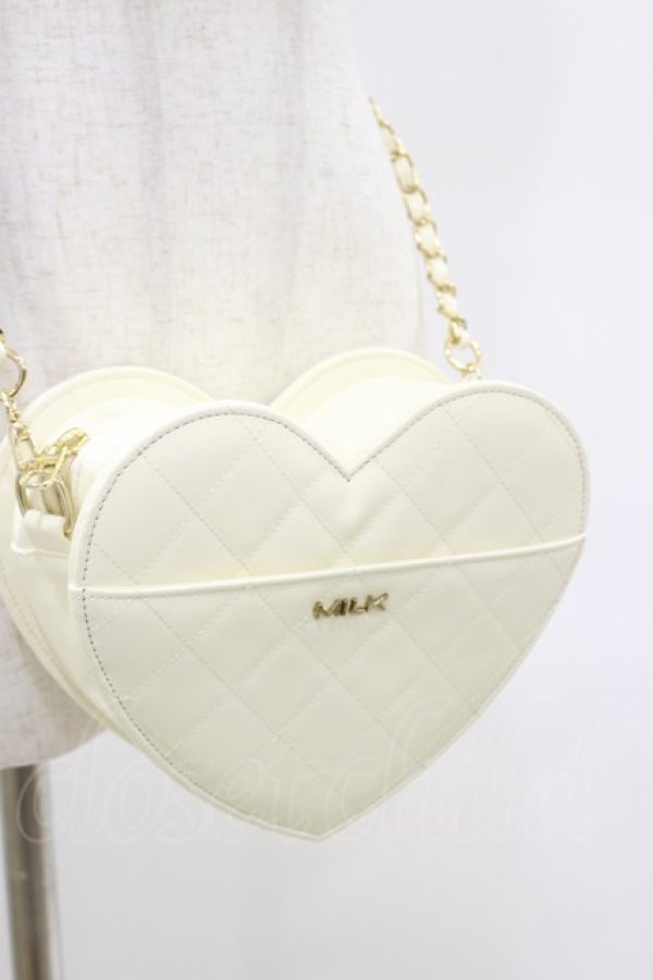 画像2: MILK / ハートキルトBAG  オフ H-25-06-15-008-ML-BG-KB-ZH (2)