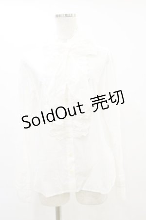 画像: Jane Marple / コットンレースタイ付ブラウス  ホワイト H-25-06-15-035-JM-BL-KB-ZH