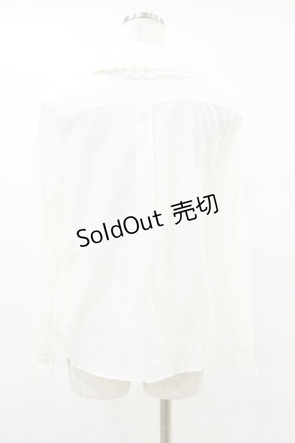 画像2: Jane Marple / Triple lace collar bow ribbon blouse  オフホワイト H-25-06-15-036-JM-BL-KB-ZH (2)
