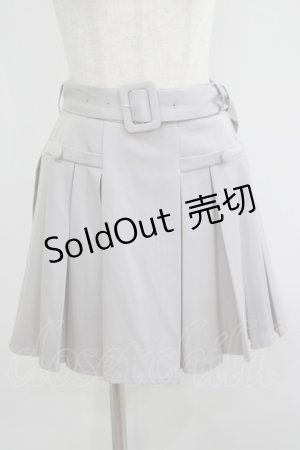 画像: evelyn / ベルトプリーツスカート Free グレー H-25-06-16-027-LO-SK-NS-ZH