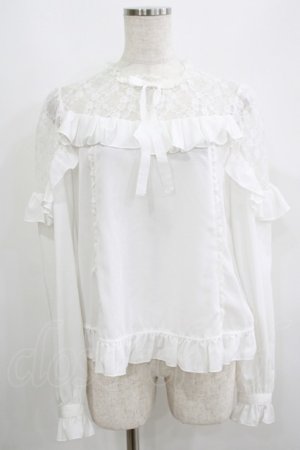 画像: Angelic Pretty / Lacy Frillブラウス Free オフ H-25-06-16-044-AP-BL-NS-ZH