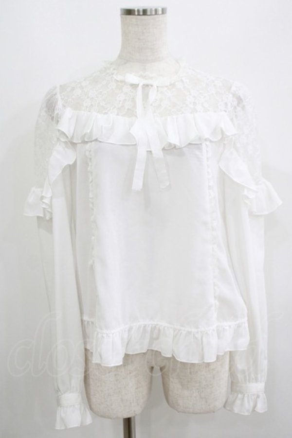 画像1: Angelic Pretty / Lacy Frillブラウス Free オフ H-25-06-16-044-AP-BL-NS-ZH (1)