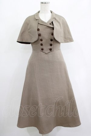 画像: an another angelus / ケープ付きダブル釦ジャンパースカート Free BEIGE×BR H-25-06-16-006-CA-OP-NS-ZH