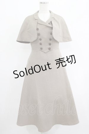 画像: an another angelus / ケープ付きダブル釦ジャンパースカート Free BEIGE×BR H-25-06-16-006-CA-OP-NS-ZH