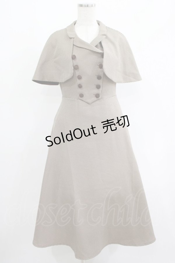 画像1: an another angelus / ケープ付きダブル釦ジャンパースカート Free BEIGE×BR H-25-06-16-006-CA-OP-NS-ZH (1)