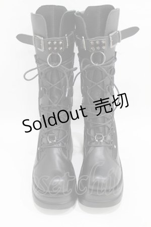 画像: NieR Clothing / 厚底ブーツ EU39(約24.5cm) ブラック H-25-06-16-1001-PU-SH-KB-ZT88